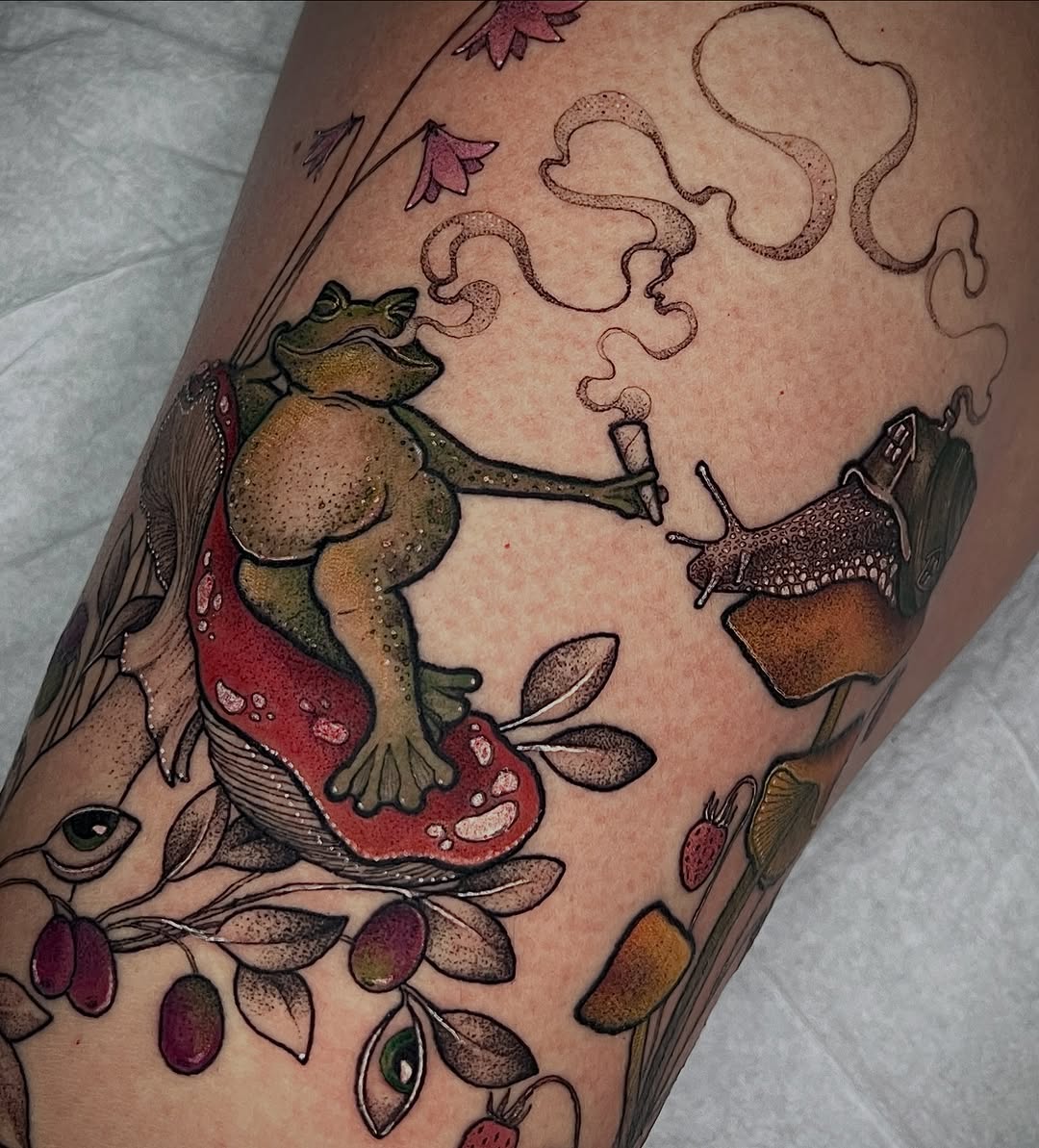 Tattoo by @patakota_ — illustrative, dotwork