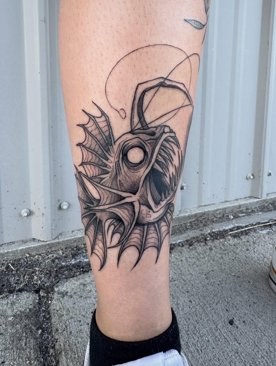 Tattoo by @gatorgirltattoo — black_and_grey, dark_realism