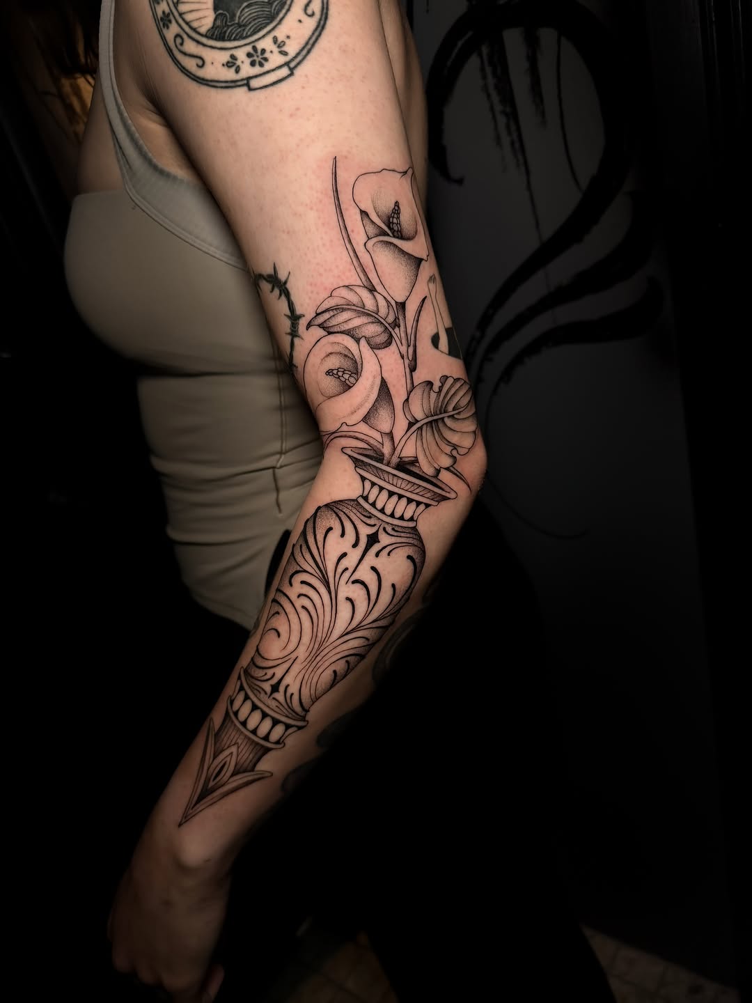 Tattoo by @tattoos_by_carrie — black_and_grey, ornamental