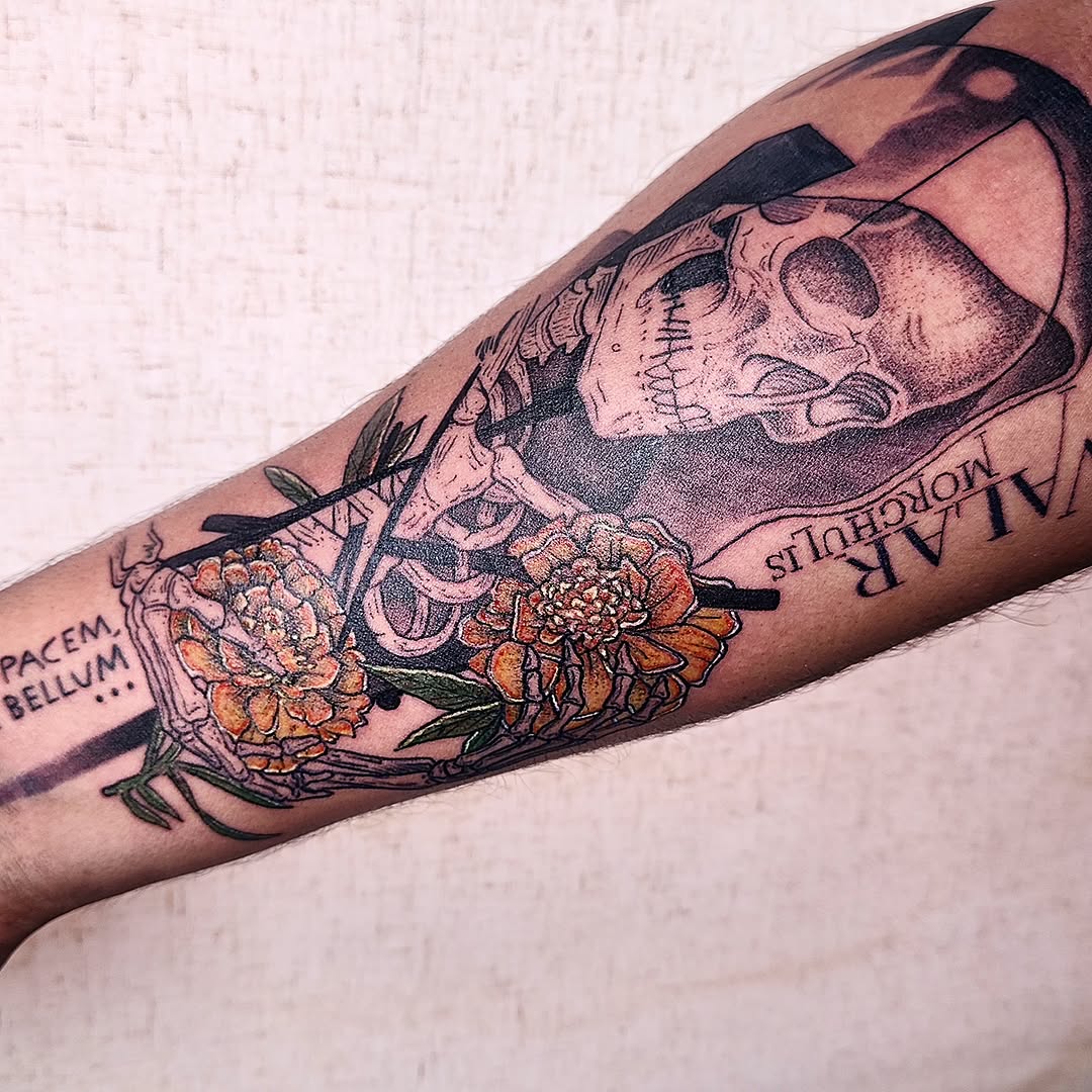 Tattoo by @tintafinart — dark_realism, trash_polka
