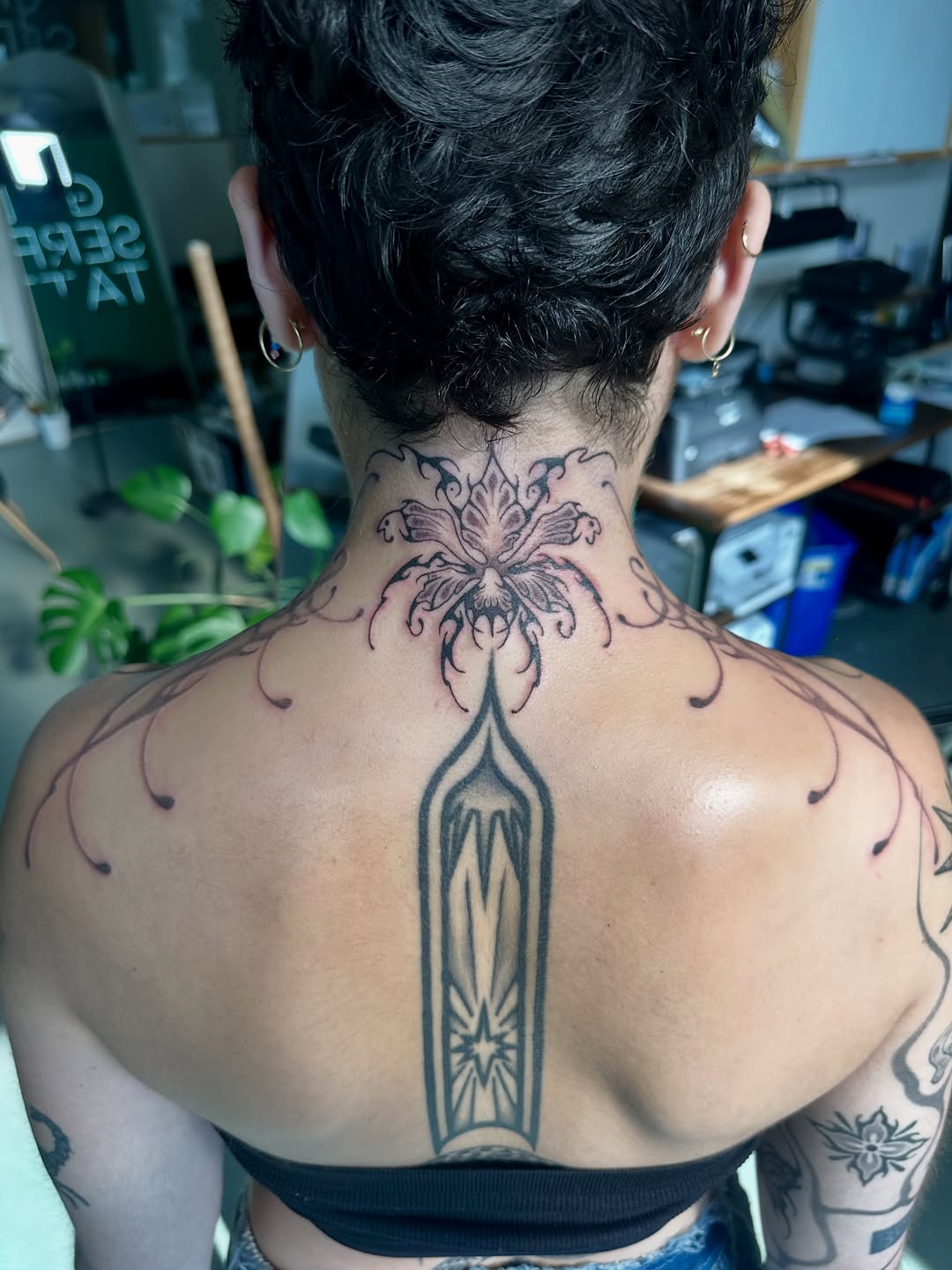 Tattoo by @ooey.gooey.tattooey — black_and_grey, ornamental