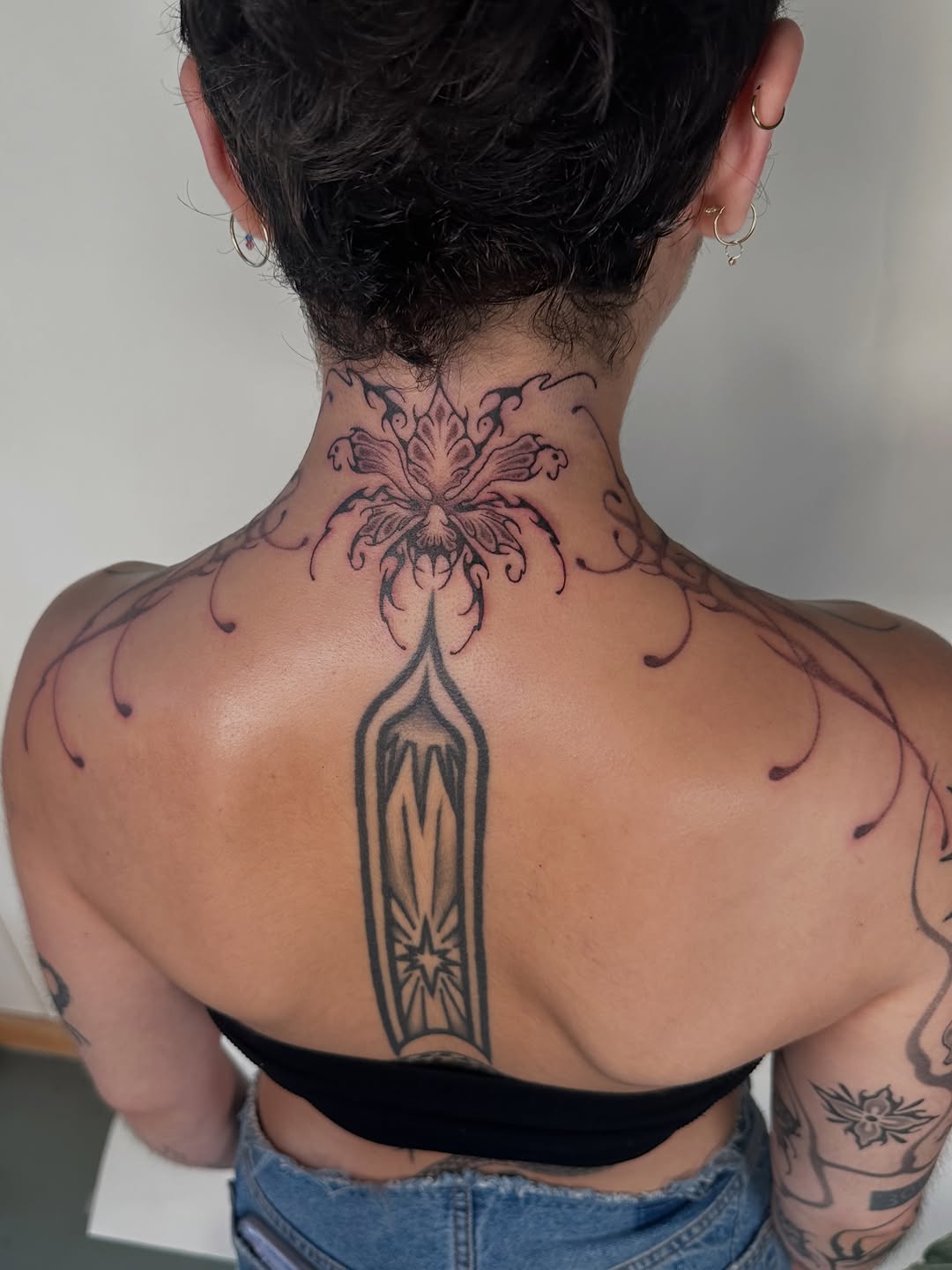 Tattoo by @ooey.gooey.tattooey — black_and_grey, ornamental