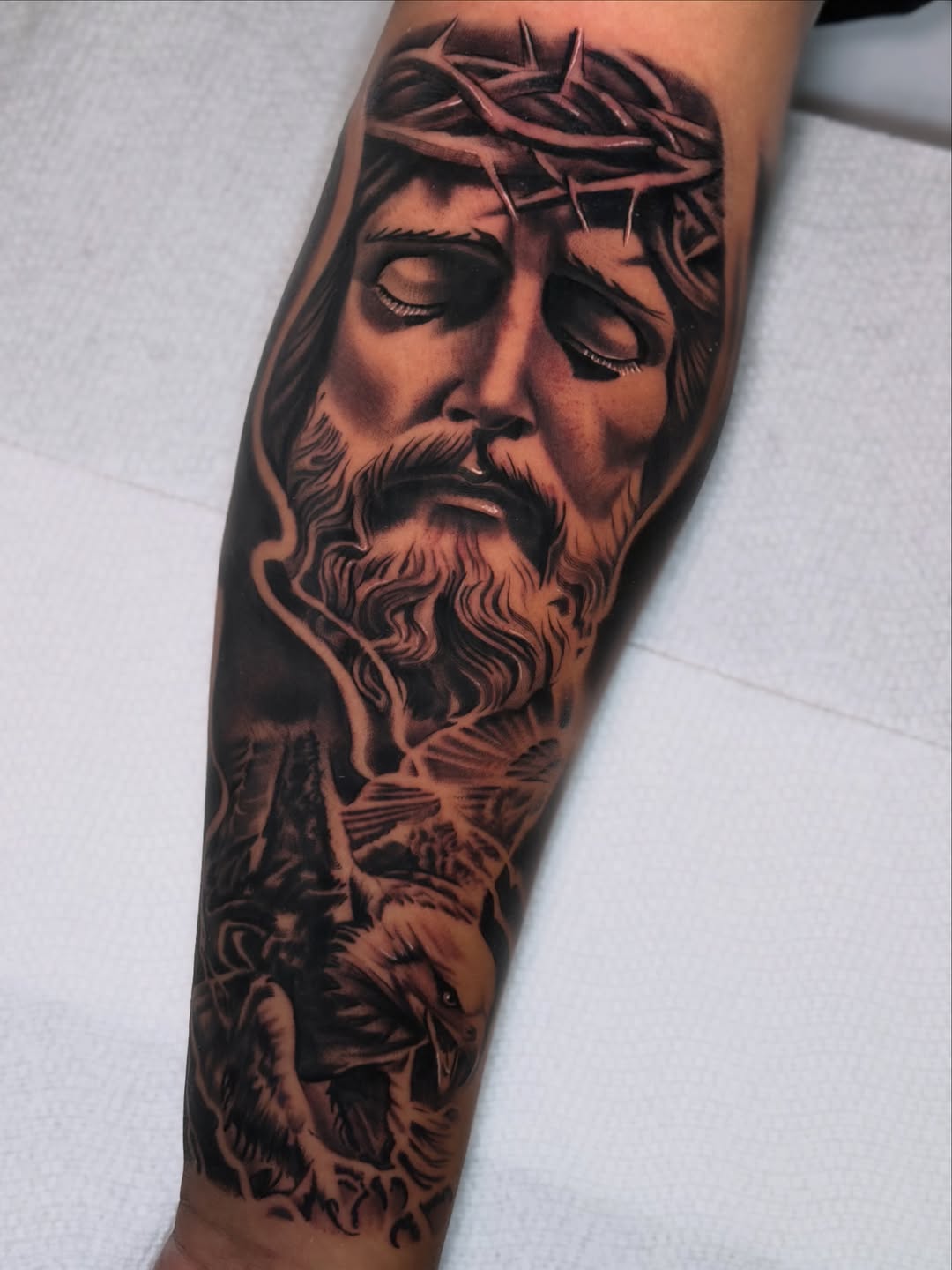 Tattoo by @bigrichtattoos — realism, black_and_grey