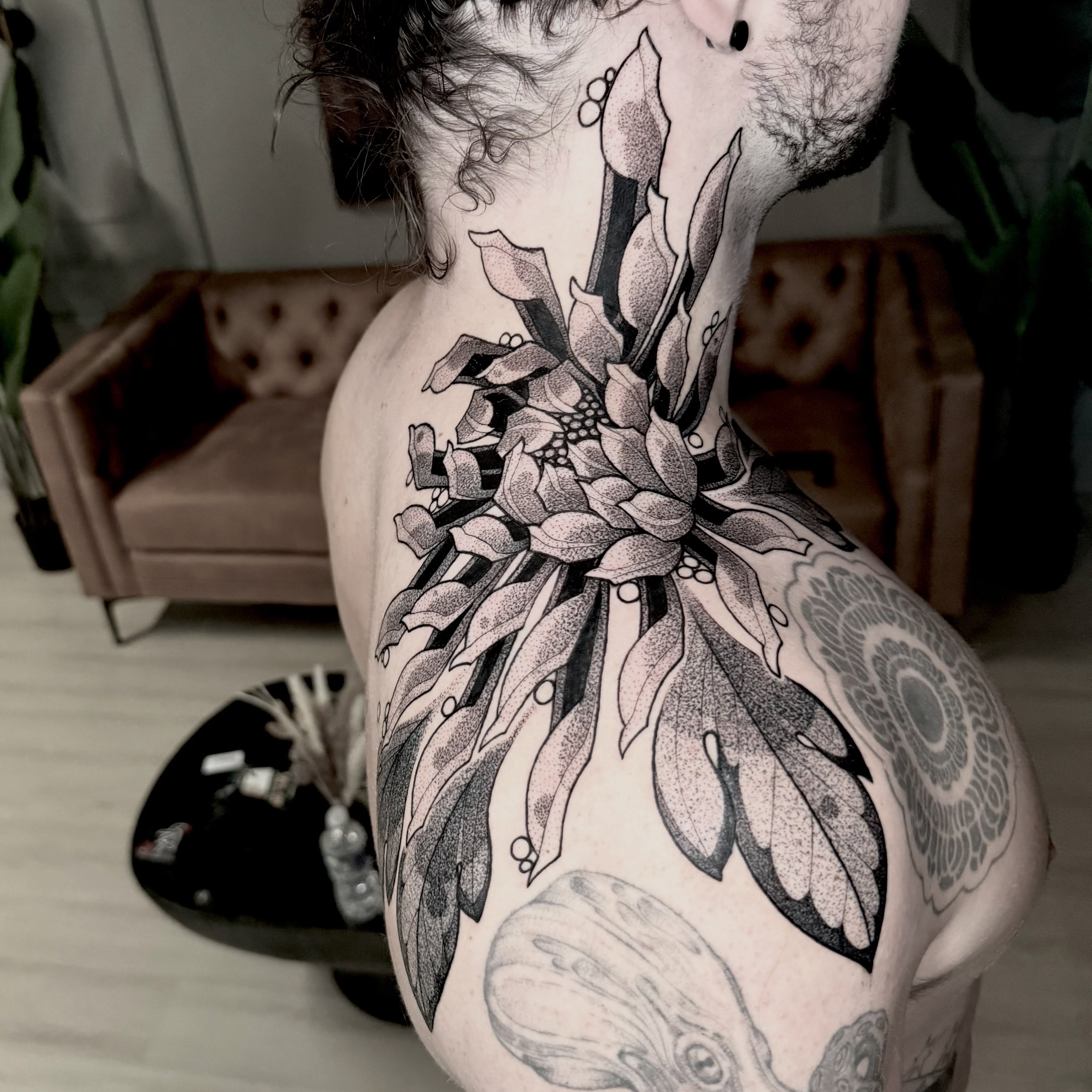 Tattoo by @therowanstarr โ dotwork, black_and_grey