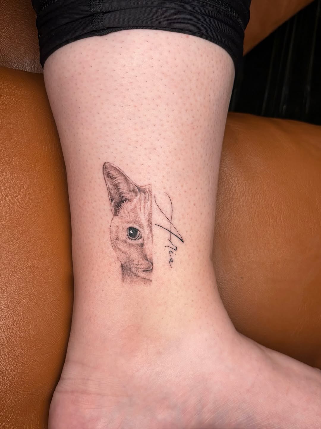 Tattoo by @eudokeotattoo — realism, lettering_script