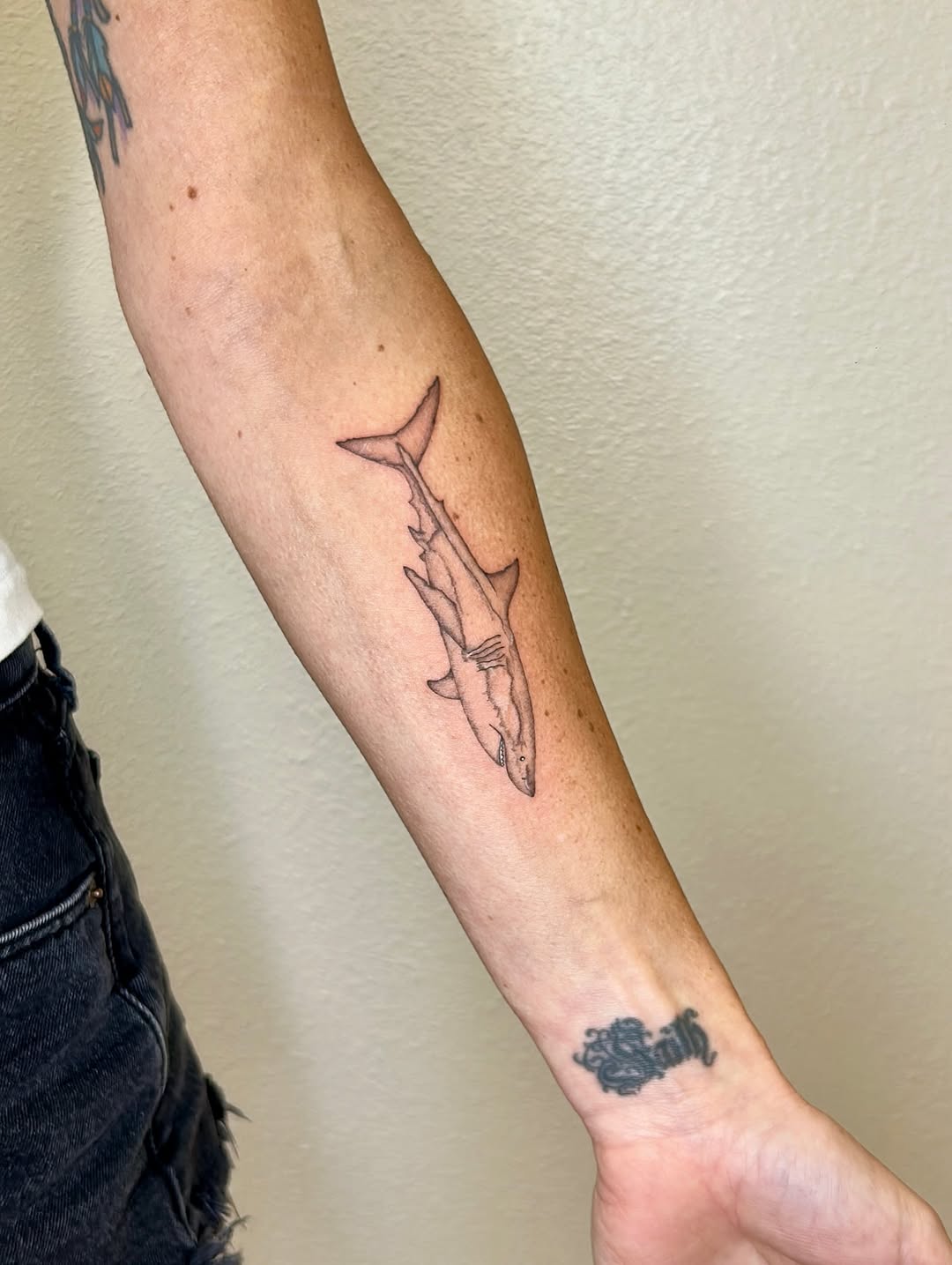 Tattoo by @tsuinami.tattoos — fine_line, black_and_grey
