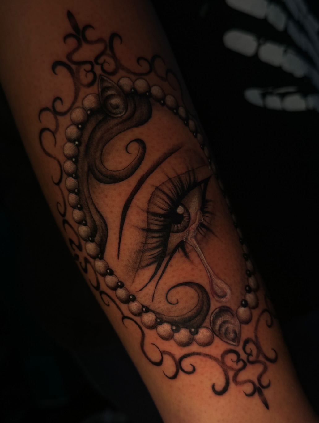 Tattoo by @astralstarink — black_and_grey, ornamental
