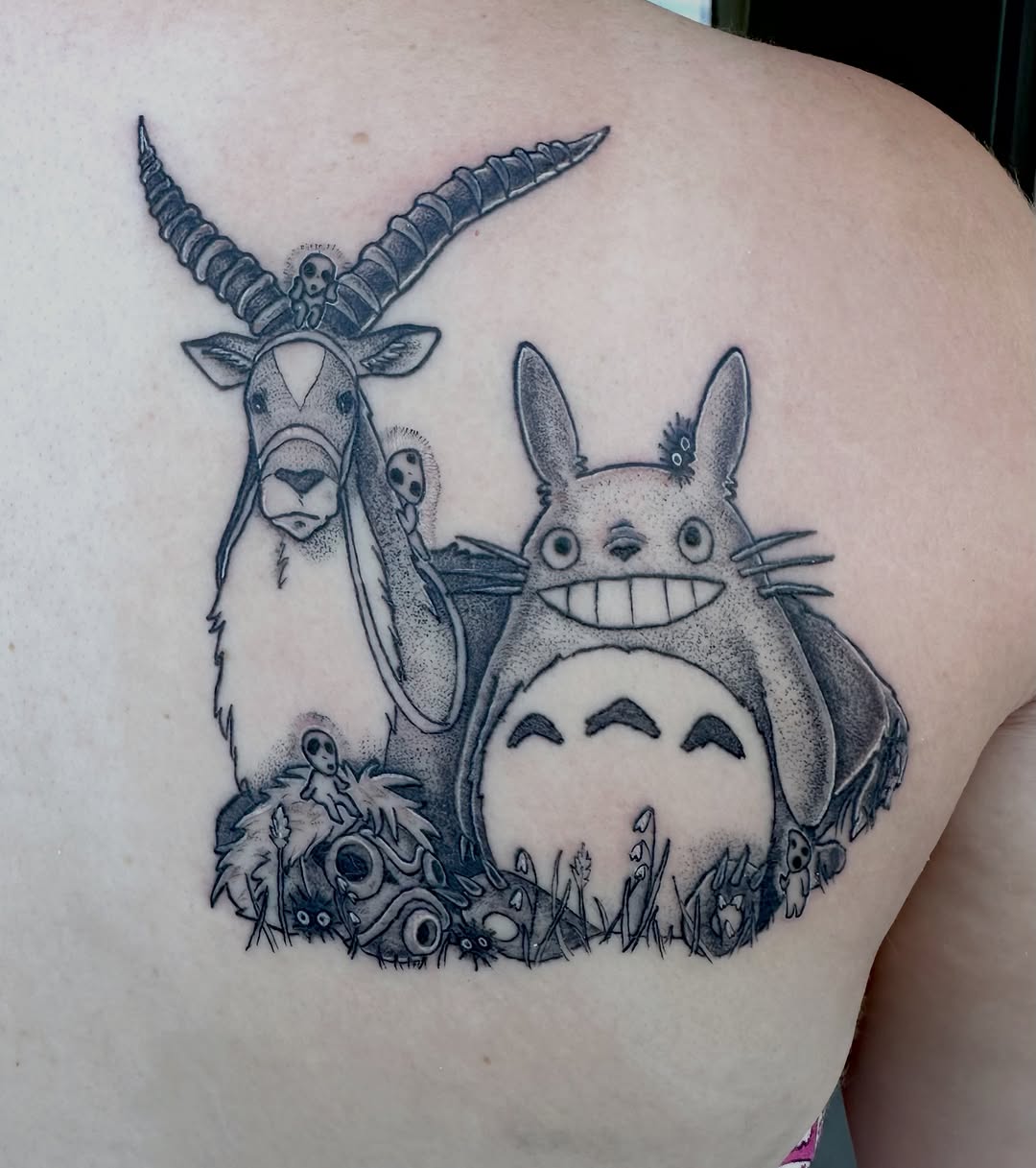 Tattoo by @kikis.inks — black_and_grey, dotwork