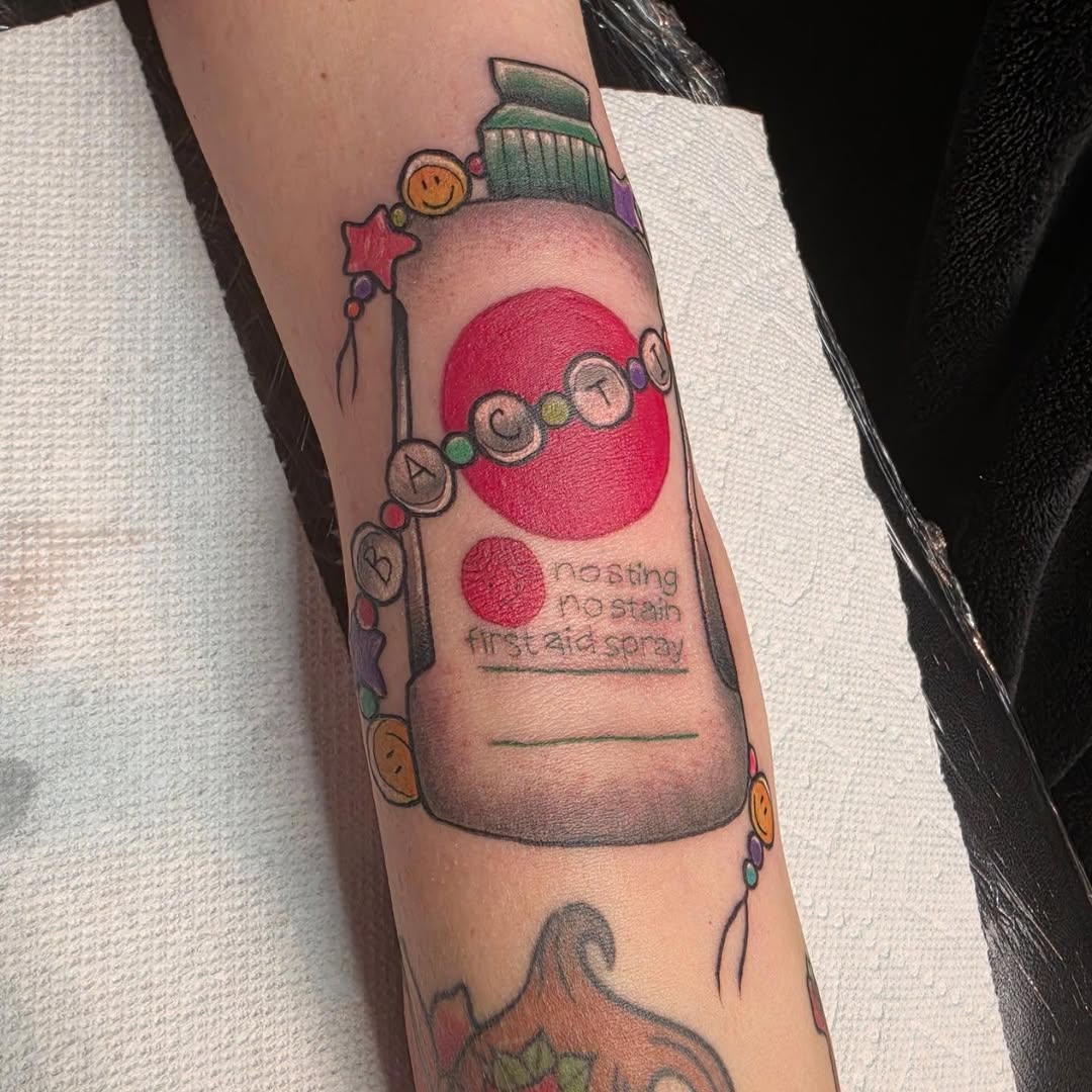 Tattoo by @victoriahtattoos — new_school, lettering_script