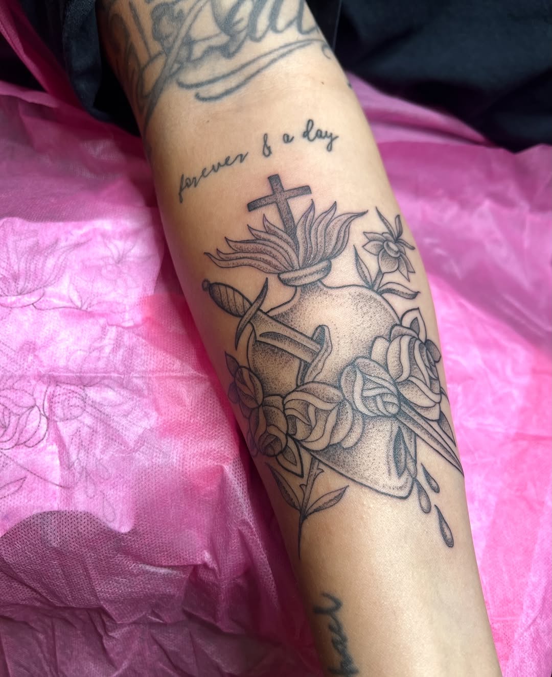 Tattoo by @brianaleflore — chicano, black_and_grey