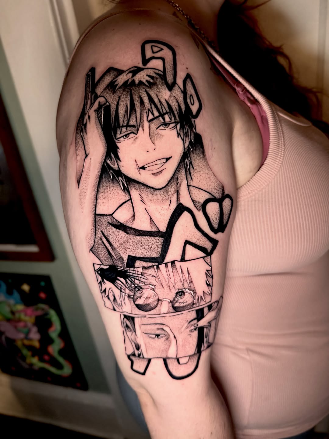 Tattoo by @robertsmithfl — anime, dotwork