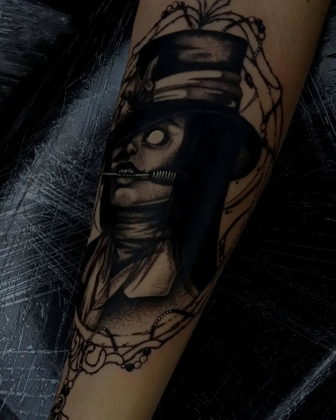 Tattoo by @anaink.ttt β black_and_grey, dark_realism