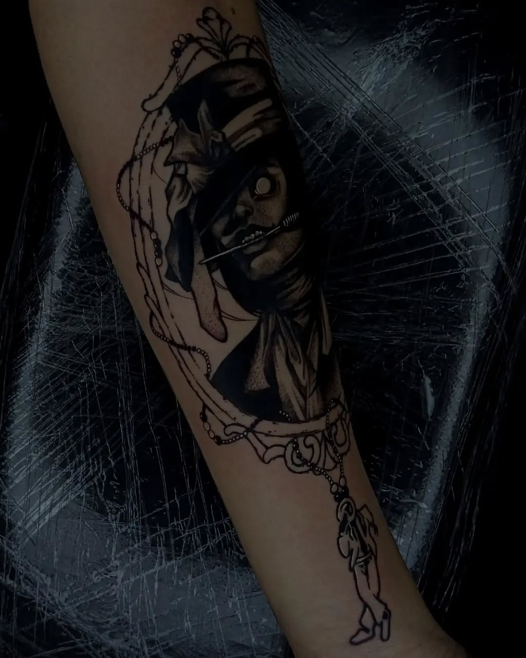 Tattoo by @anaink.ttt β black_and_grey, dark_realism