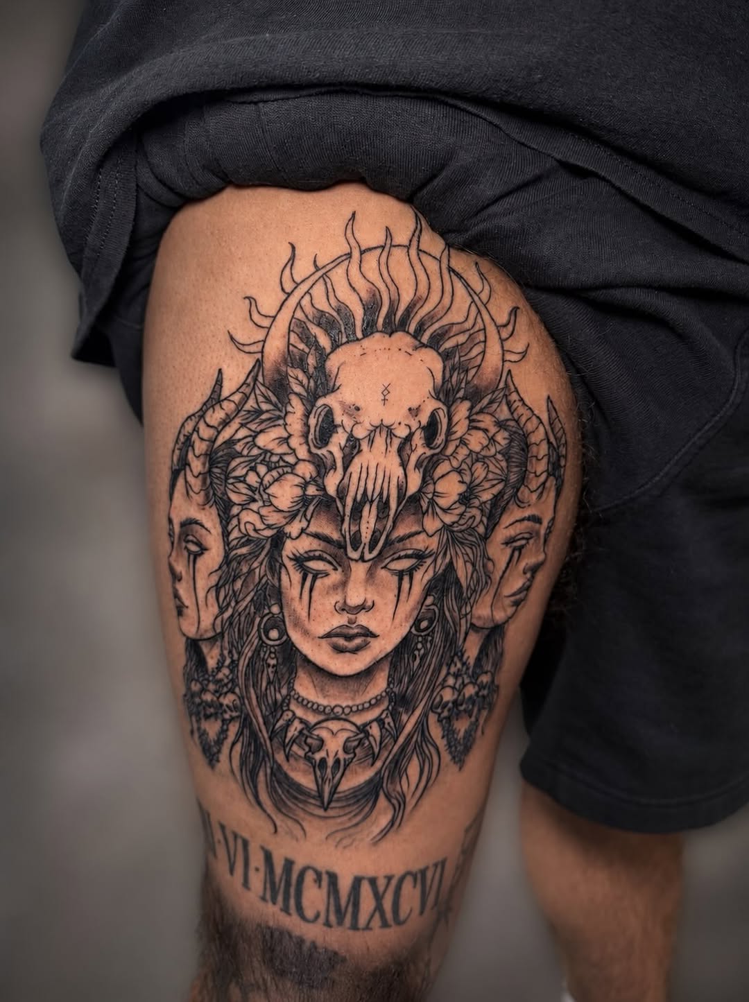 Tattoo by @1916ink — dark_realism, black_and_grey
