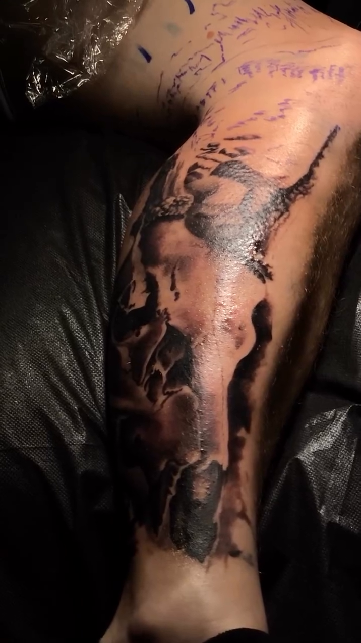 Tattoo by @chinoblackink — black_and_grey, realism