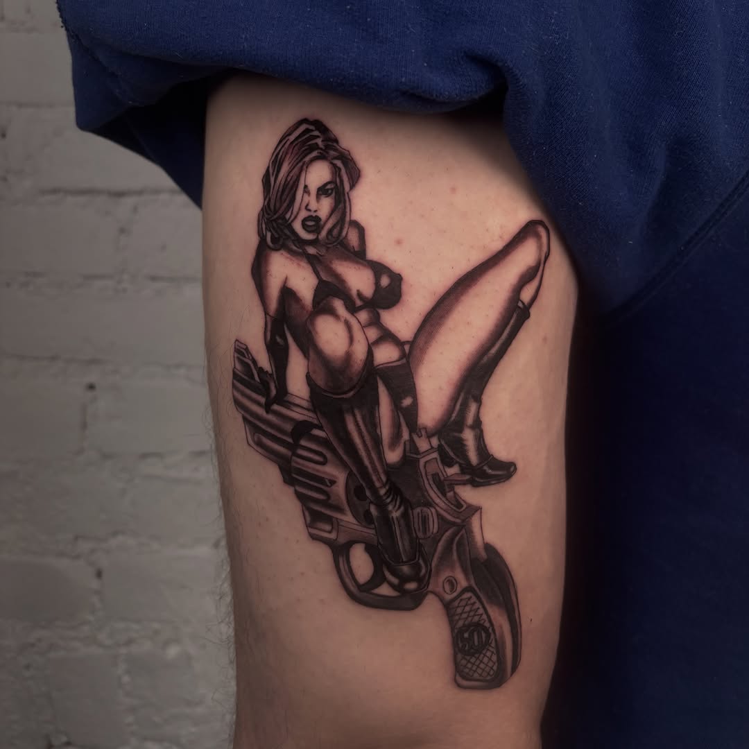 Tattoo by @uuptempo — black_and_grey, realism
