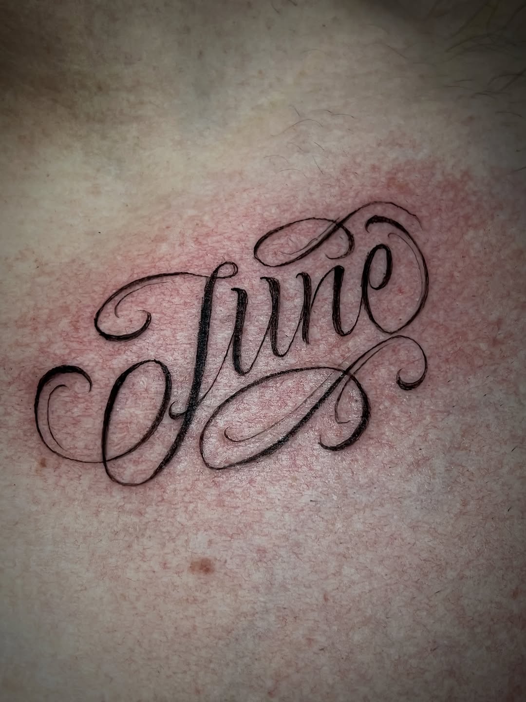 Tattoo by @osopolar_tattoos — lettering_script