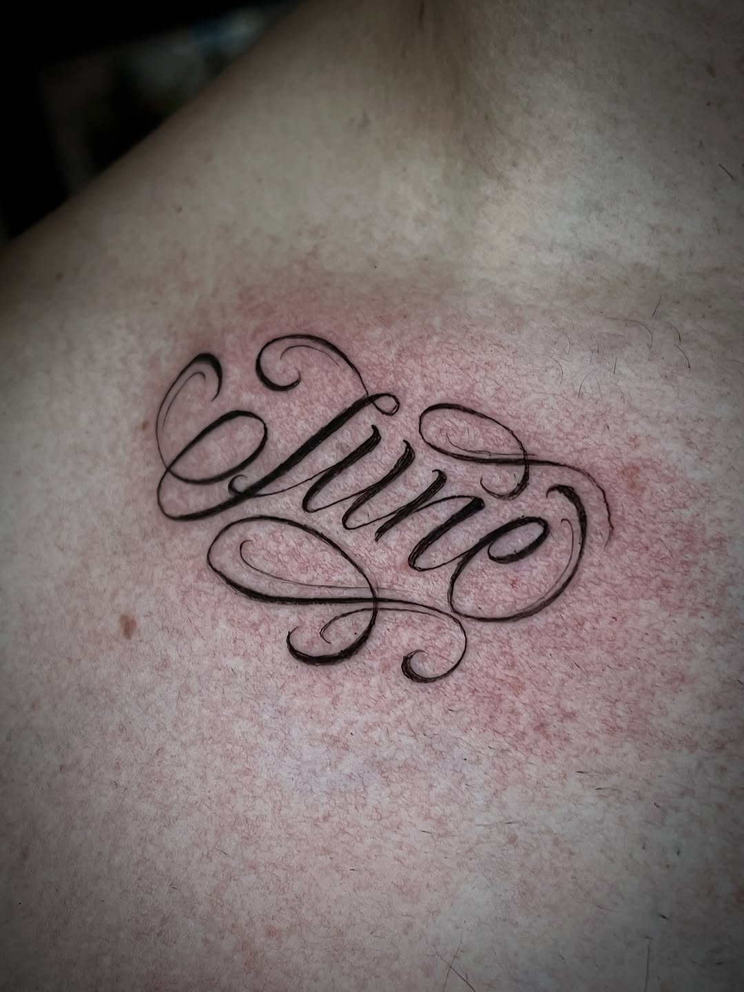 Tattoo by @osopolar_tattoos — lettering_script