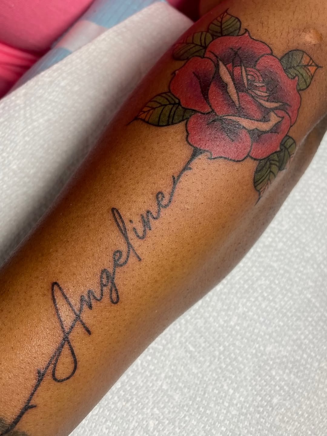 Tattoo by @kstuckeytattoos โ lettering_script, fine_line