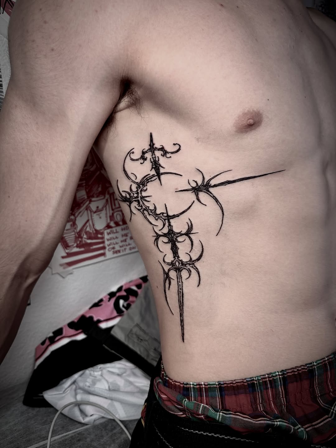Tattoo by @hoodyink — blackwork, geometric