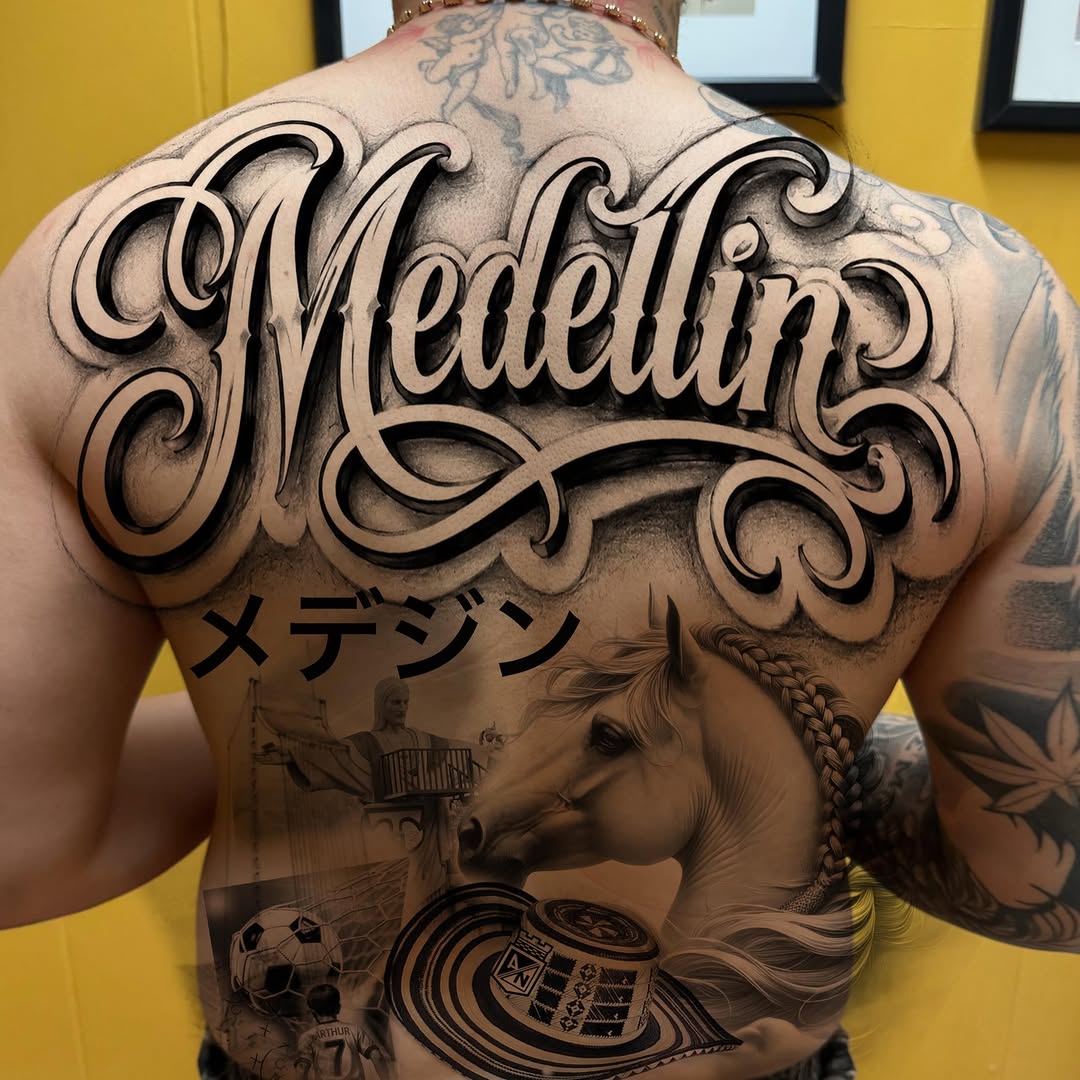 Tattoo by @spin_ink — lettering_script, realism