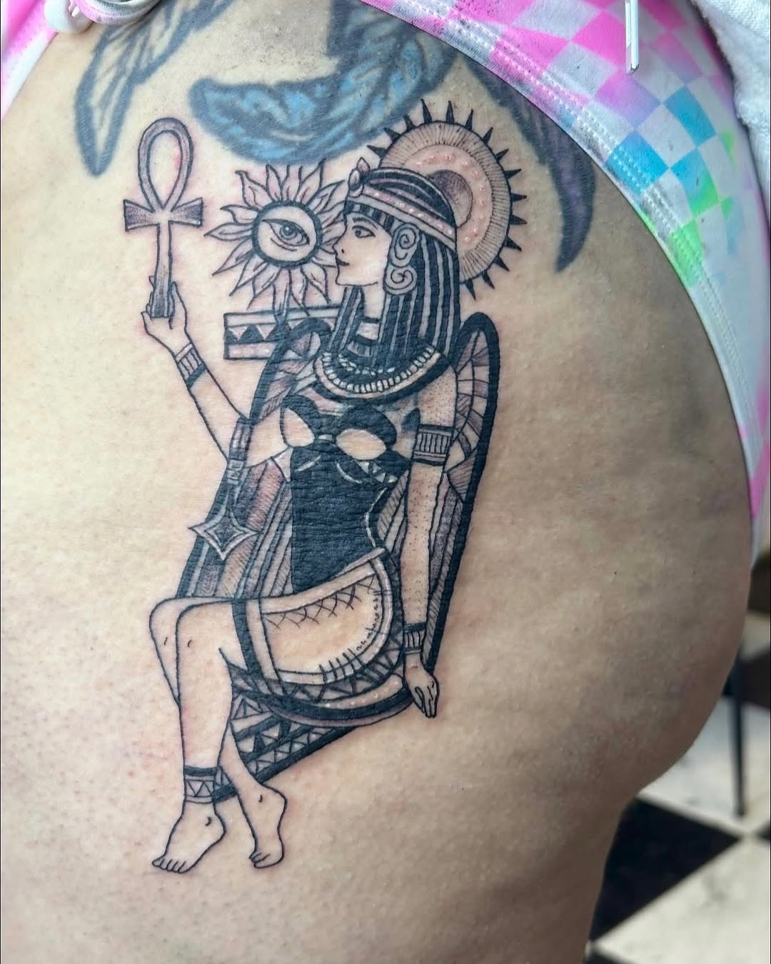Tattoo by @kelsey_harvell14 — black_and_grey, ornamental