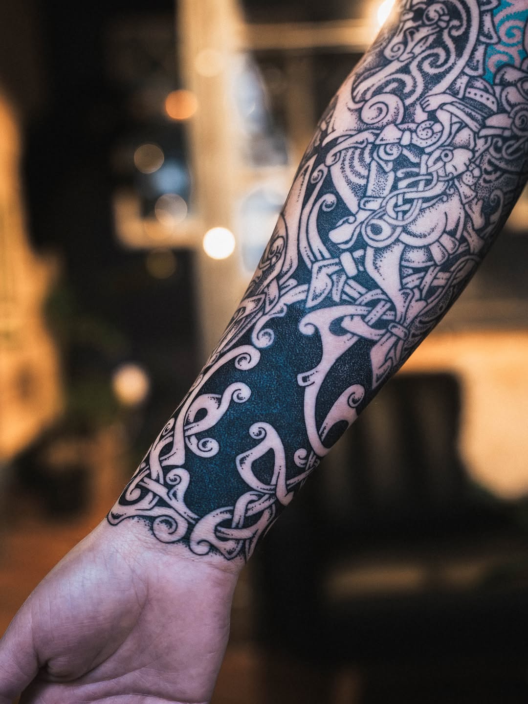Tattoo by @kintyreink — blackwork, geometric