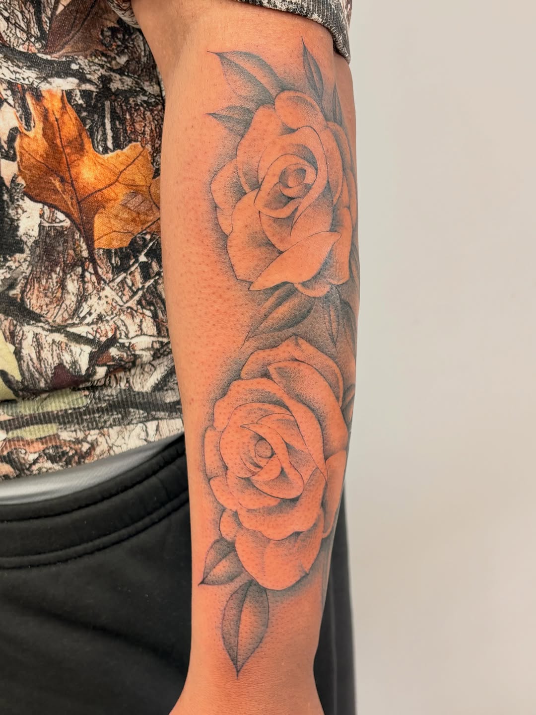 Tattoo by @shrimpfran — black_and_grey, realism