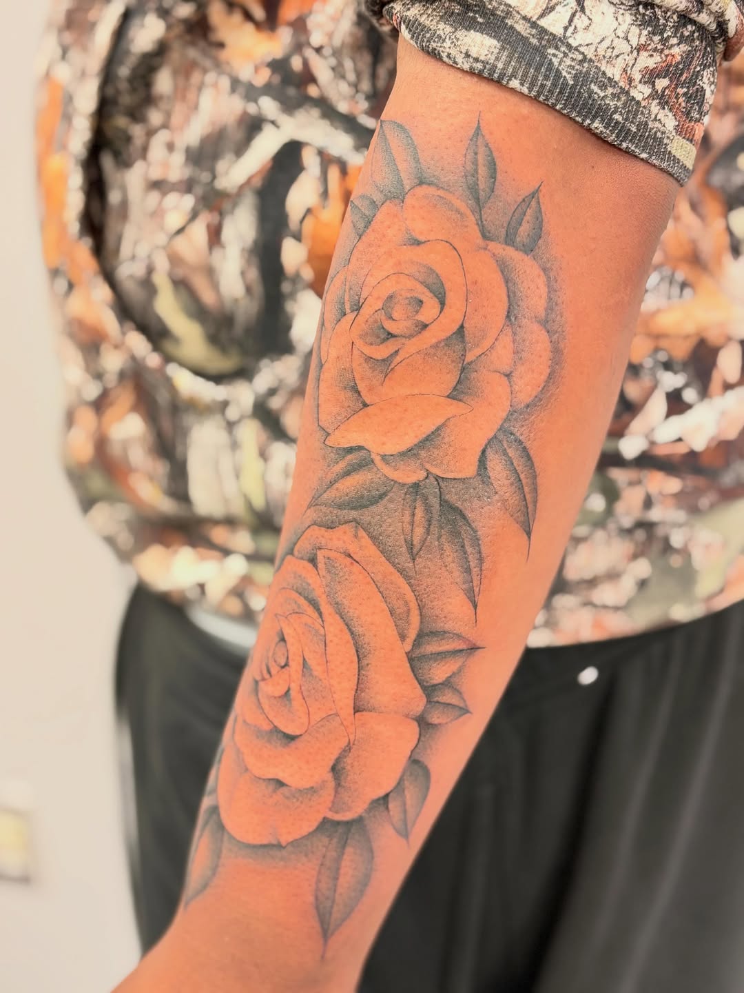 Tattoo by @shrimpfran — black_and_grey, dotwork