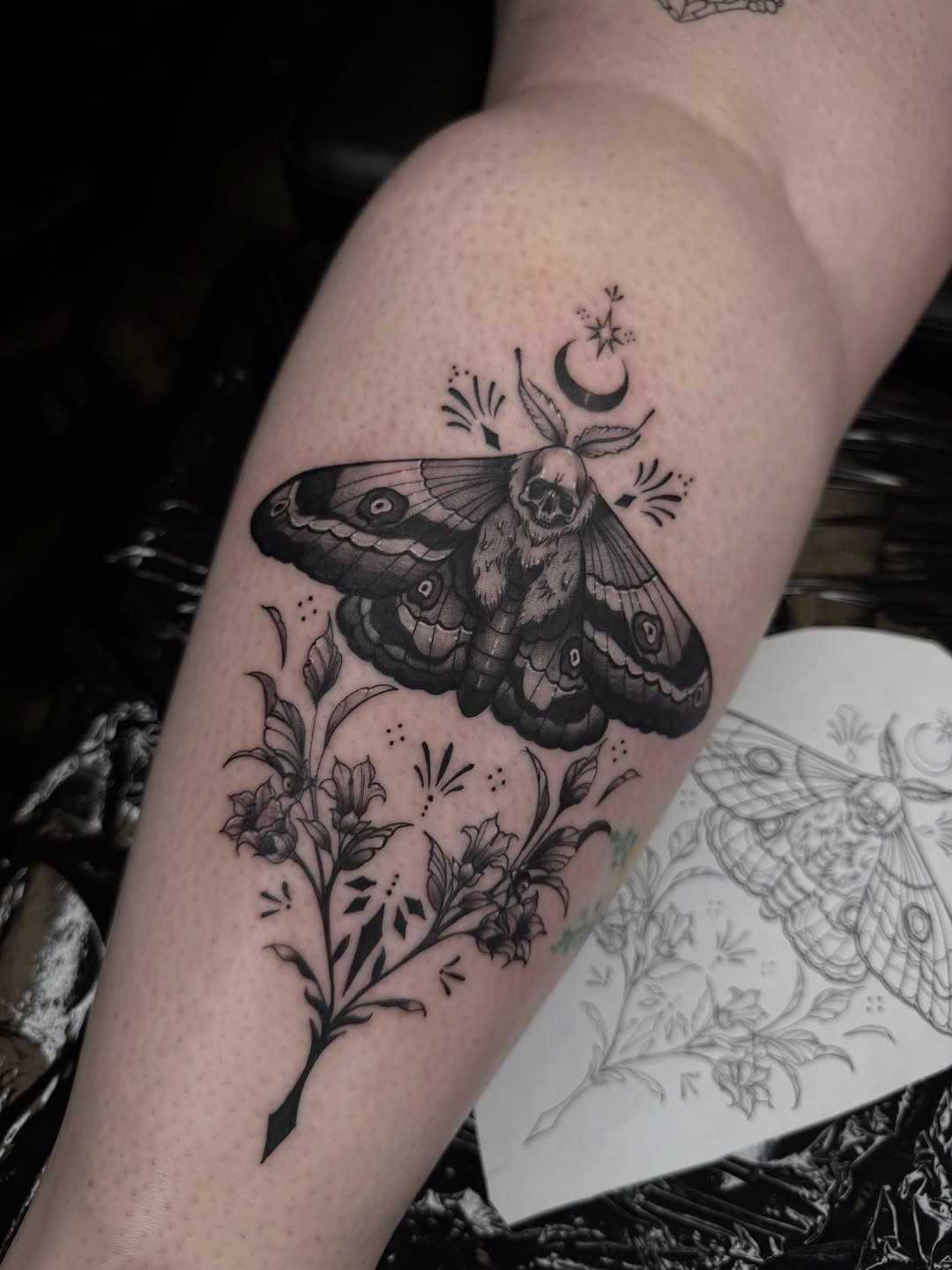 Tattoo by @wendys.ink — black_and_grey, dark_realism