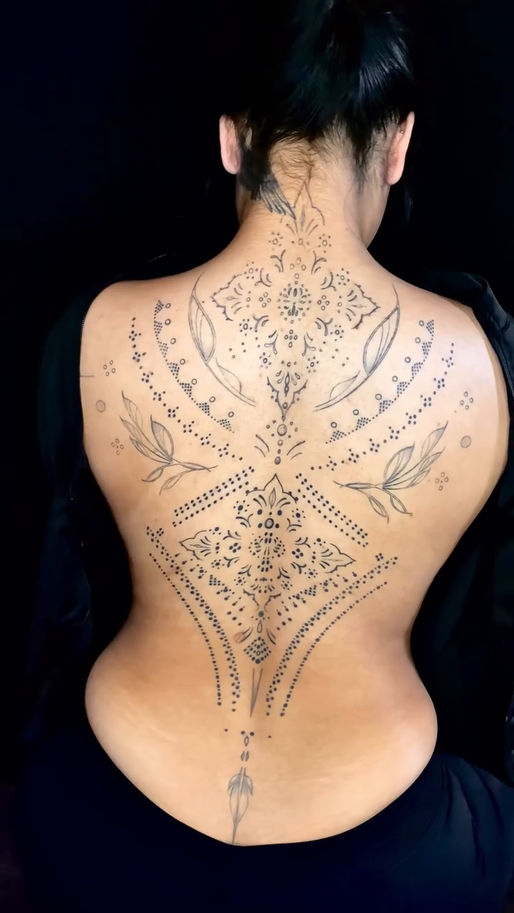 Tattoo by @brawdertattoo — geometric, dotwork