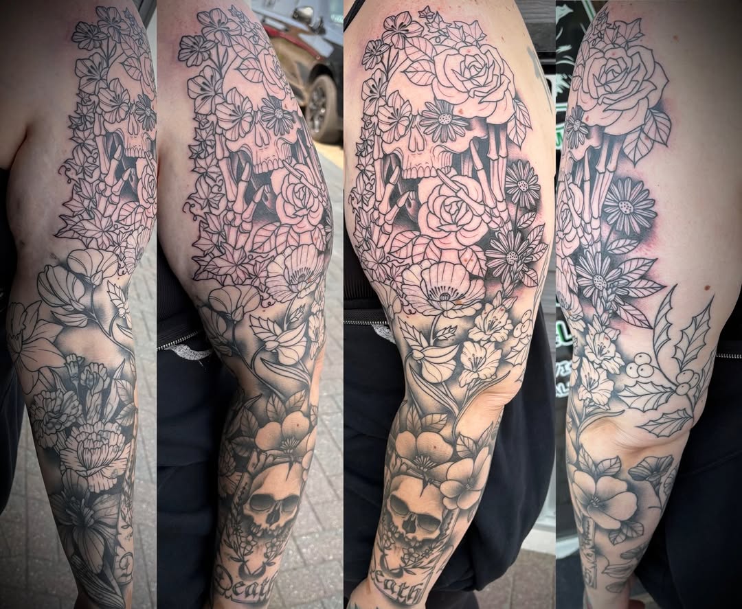 Tattoo by @hardcorn77 — black_and_grey, realism