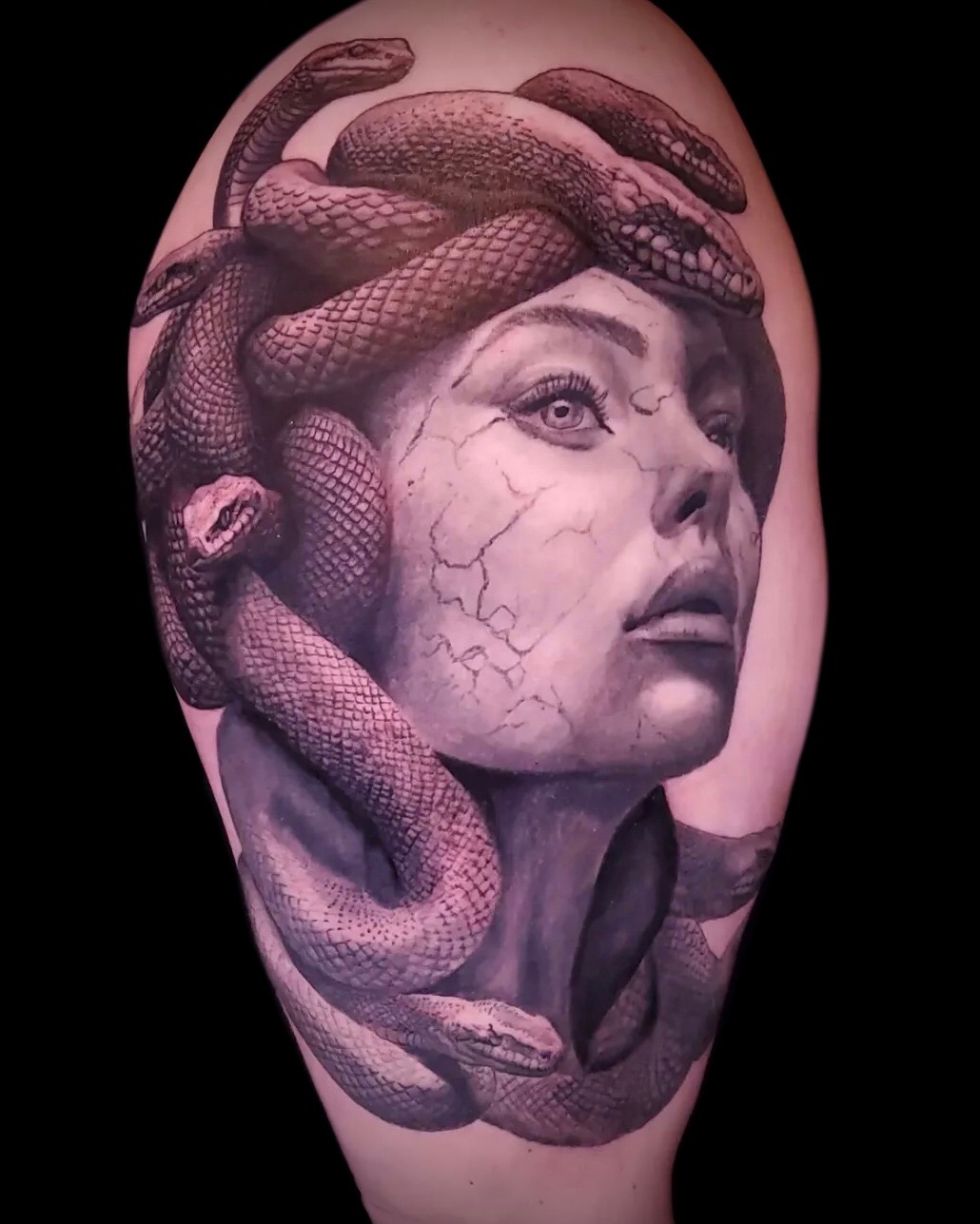 Tattoo by @mandrewtattoo — realism, black_and_grey