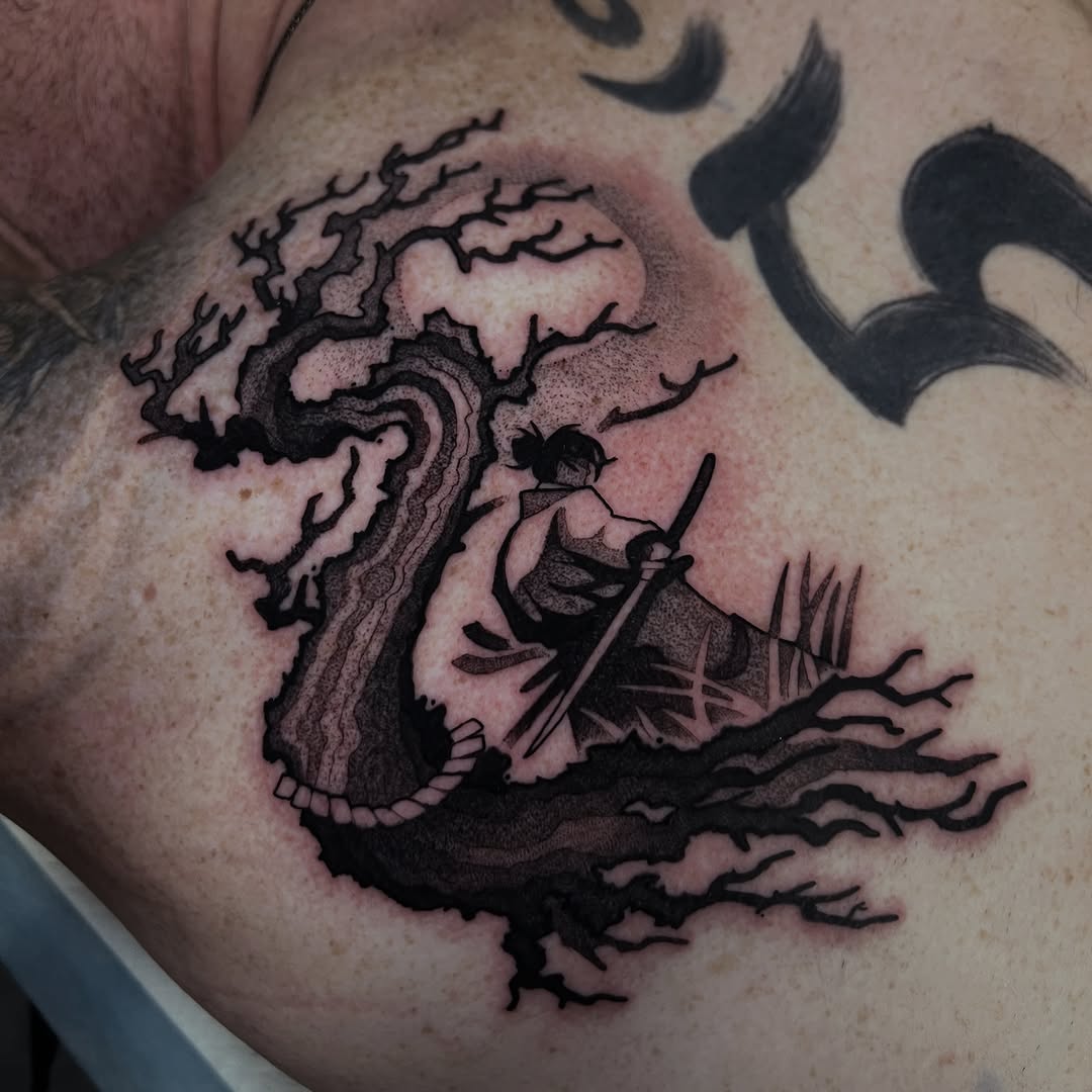 Tattoo by @jett_sonn โ japanese_irezumi, black_and_grey