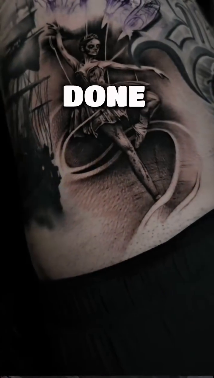 Tattoo by @nathan.matherstattooist — dark_realism, black_and_grey