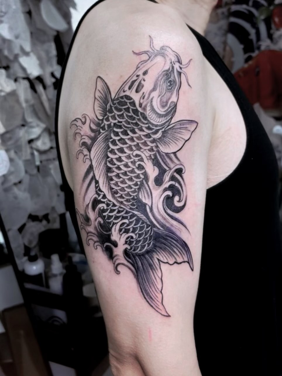 Tattoo by @sagittarius_tattoohk — japanese_irezumi, black_and_grey