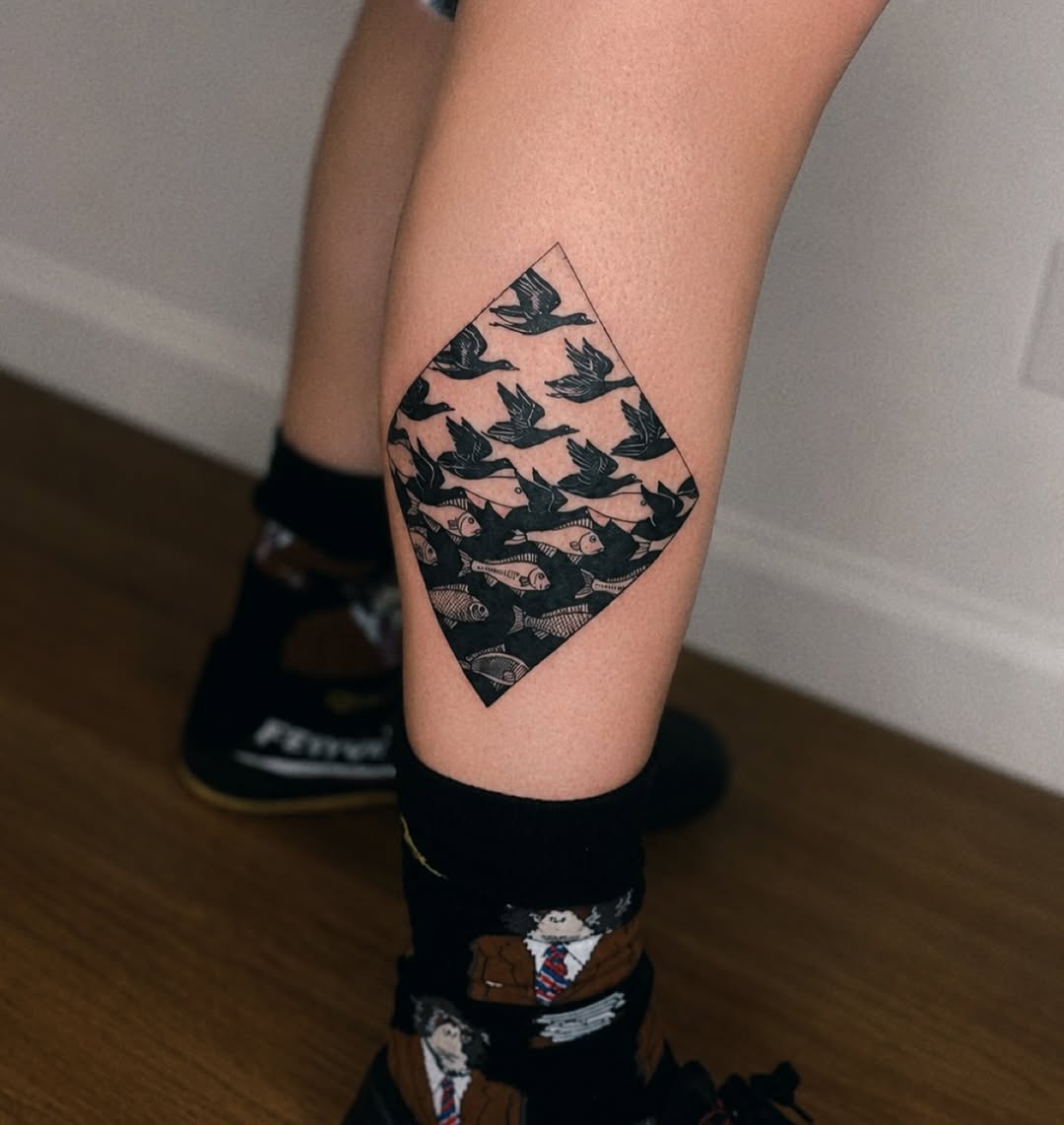 Tattoo by @mjtattoonyc — blackwork, illustrative