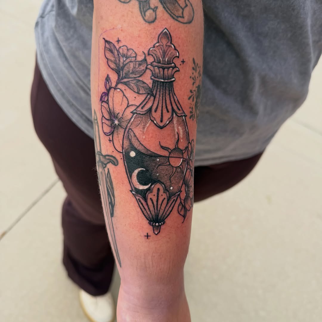 Tattoo by @sinfulwaifu β black_and_grey, ornamental