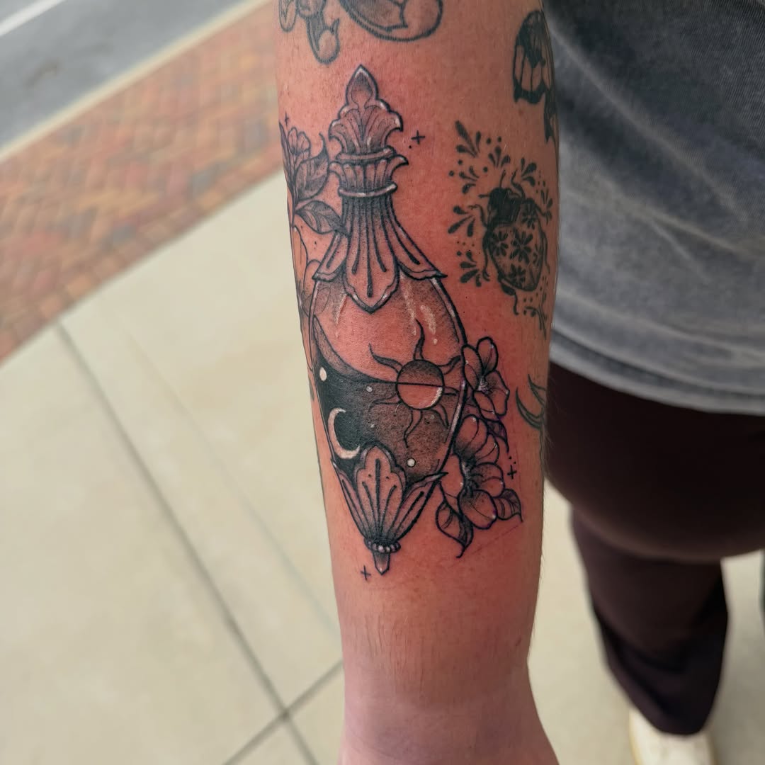 Tattoo by @sinfulwaifu β black_and_grey, ornamental