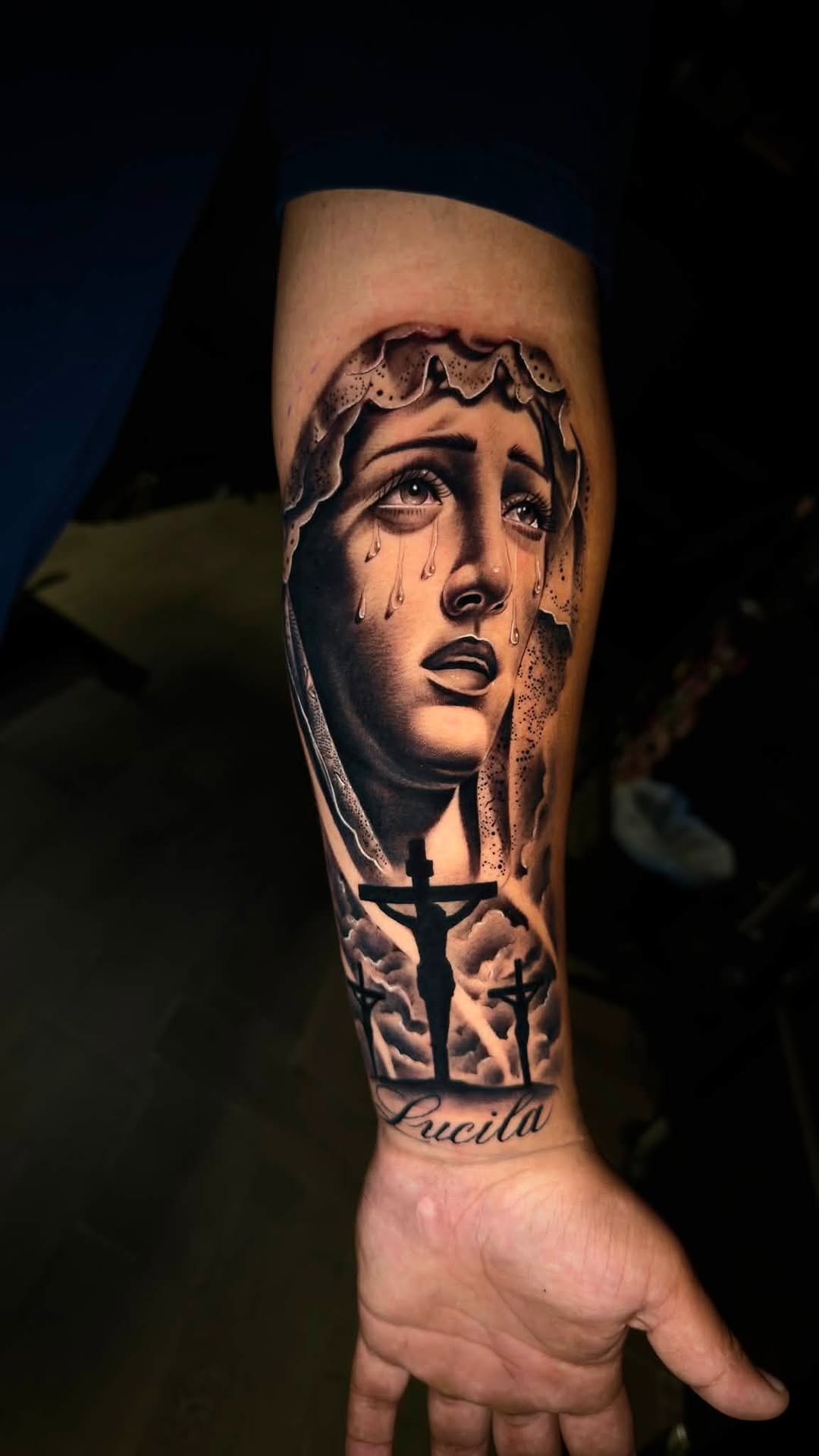 Tattoo by @juanon_tattoos โ realism, black_and_grey