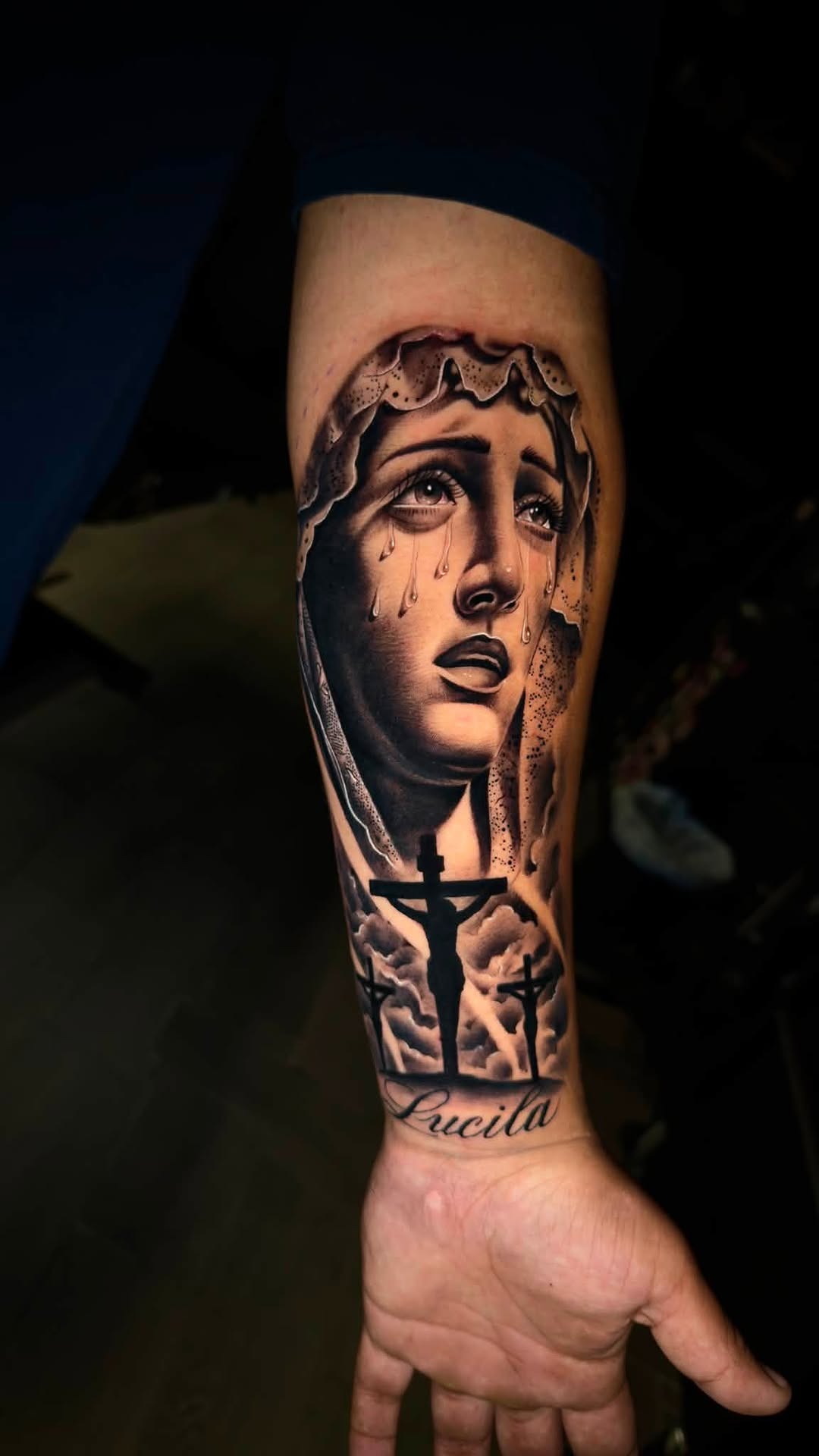 Tattoo by @juanon_tattoos โ realism, black_and_grey