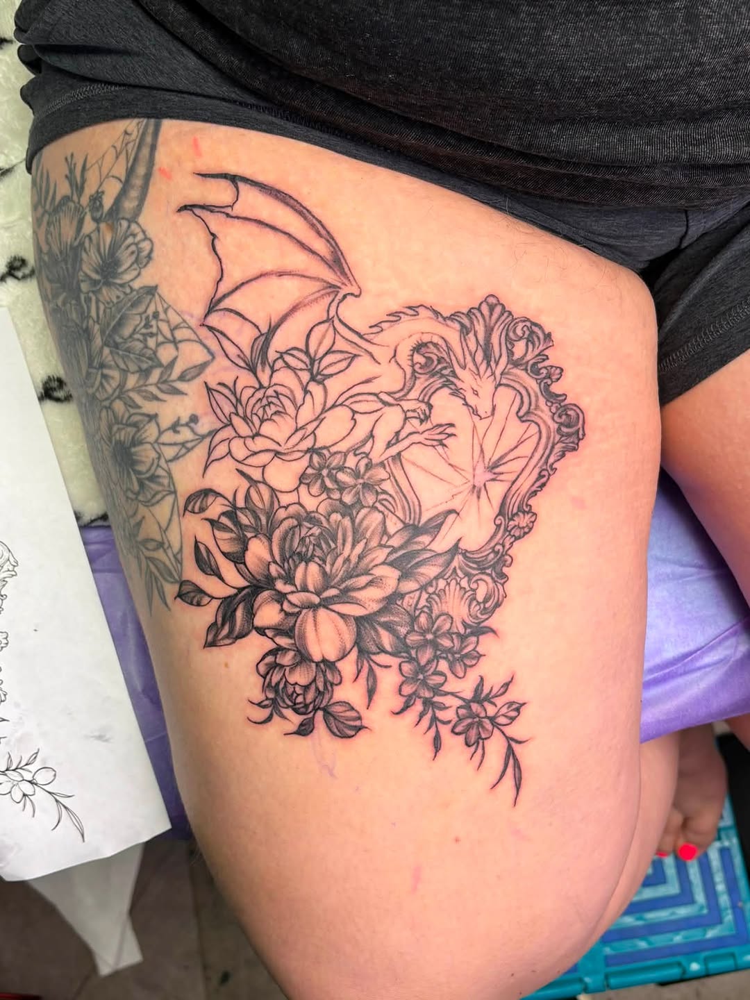Tattoo by @ciarahofmeisterink — black_and_grey, ornamental