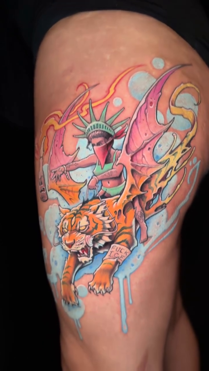 Tattoo by @willardtattoos — neo_traditional, trash_polka