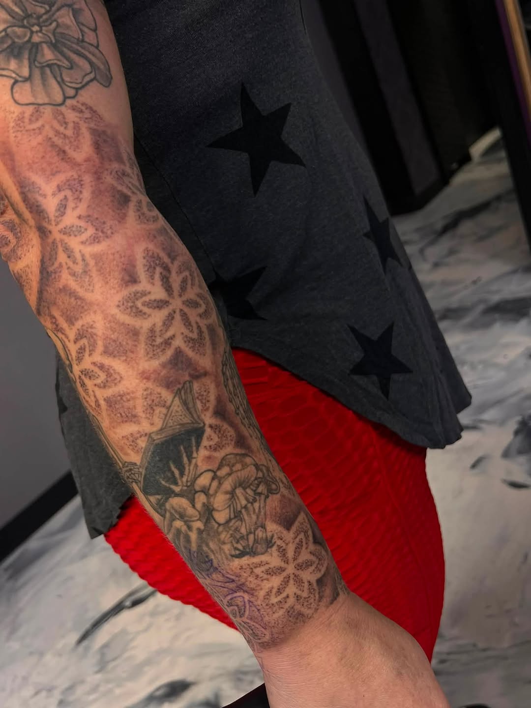 Tattoo by @souper.mario_ — dotwork, black_and_grey