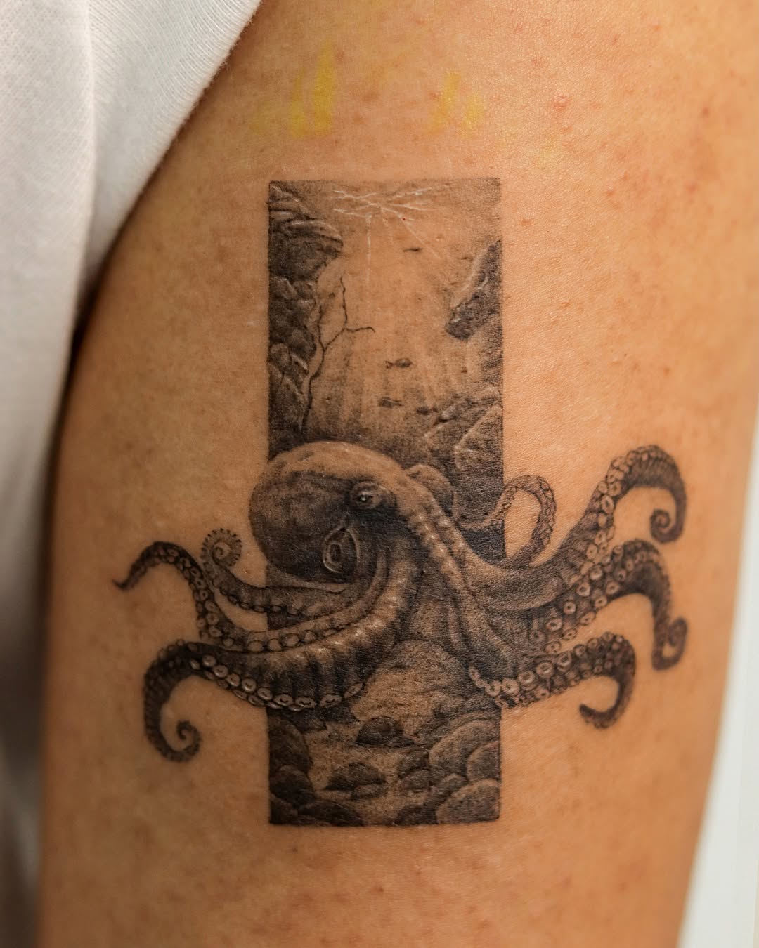 Tattoo by @heon.tattoo — realism, black_and_grey