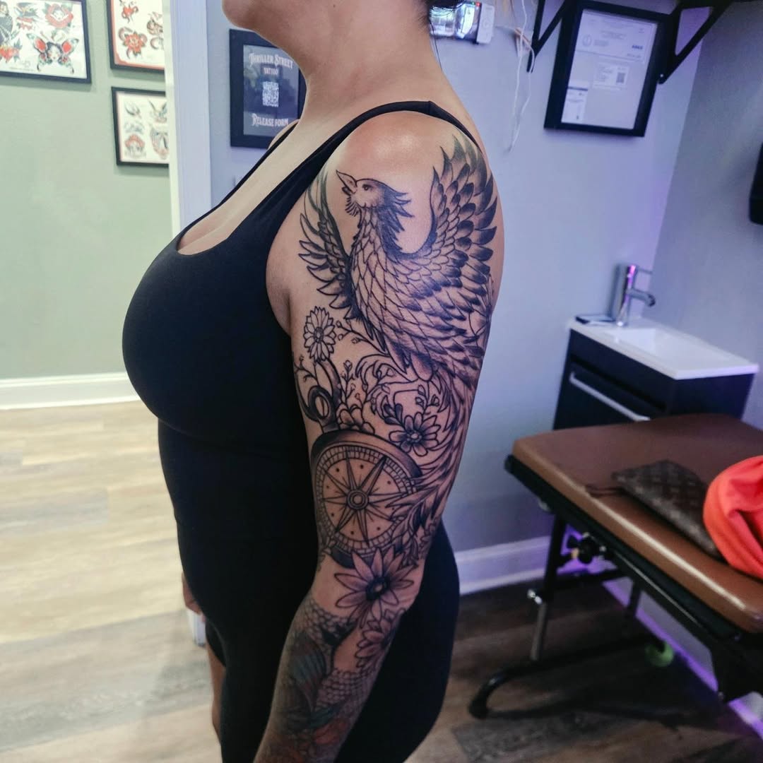 Tattoo by @barryhuffman77 — black_and_grey, realism