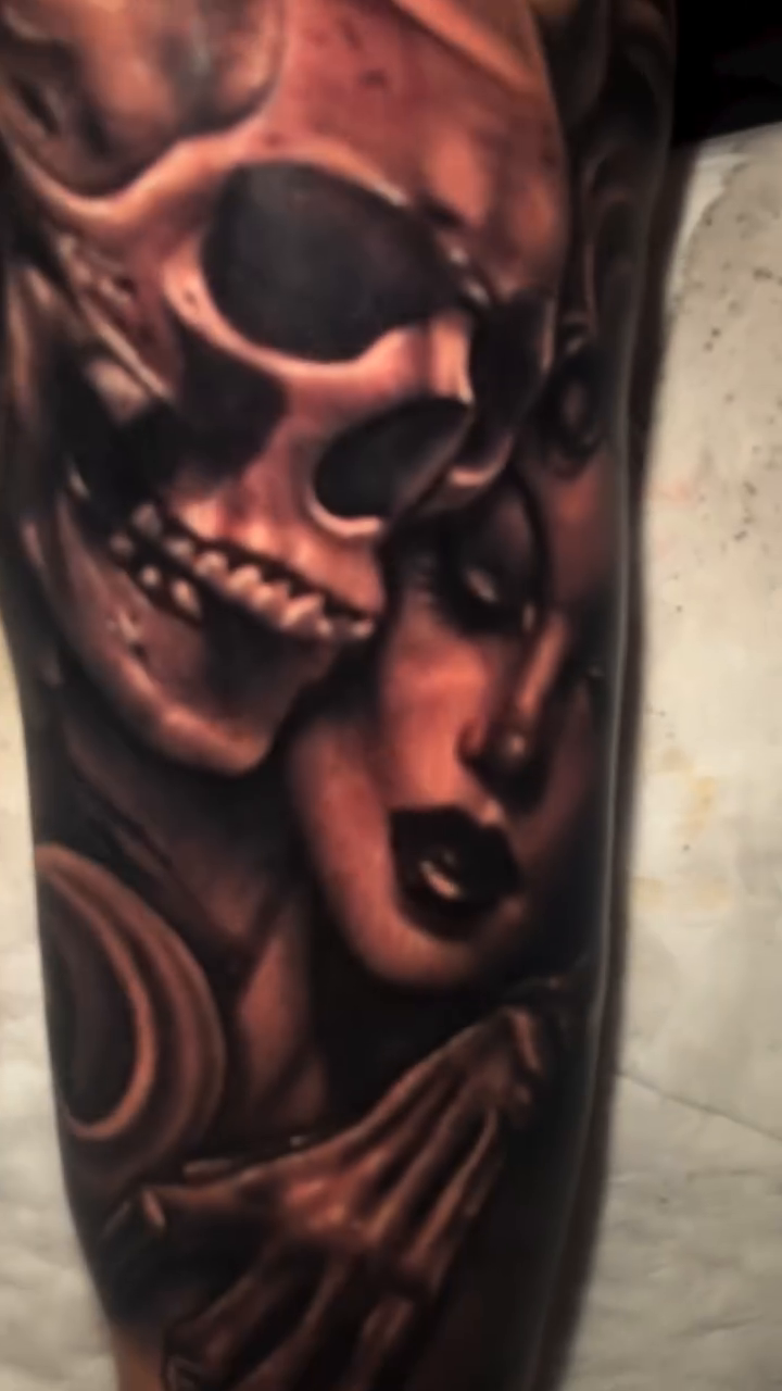 Tattoo by @maxraytattoos โ dark_realism, black_and_grey