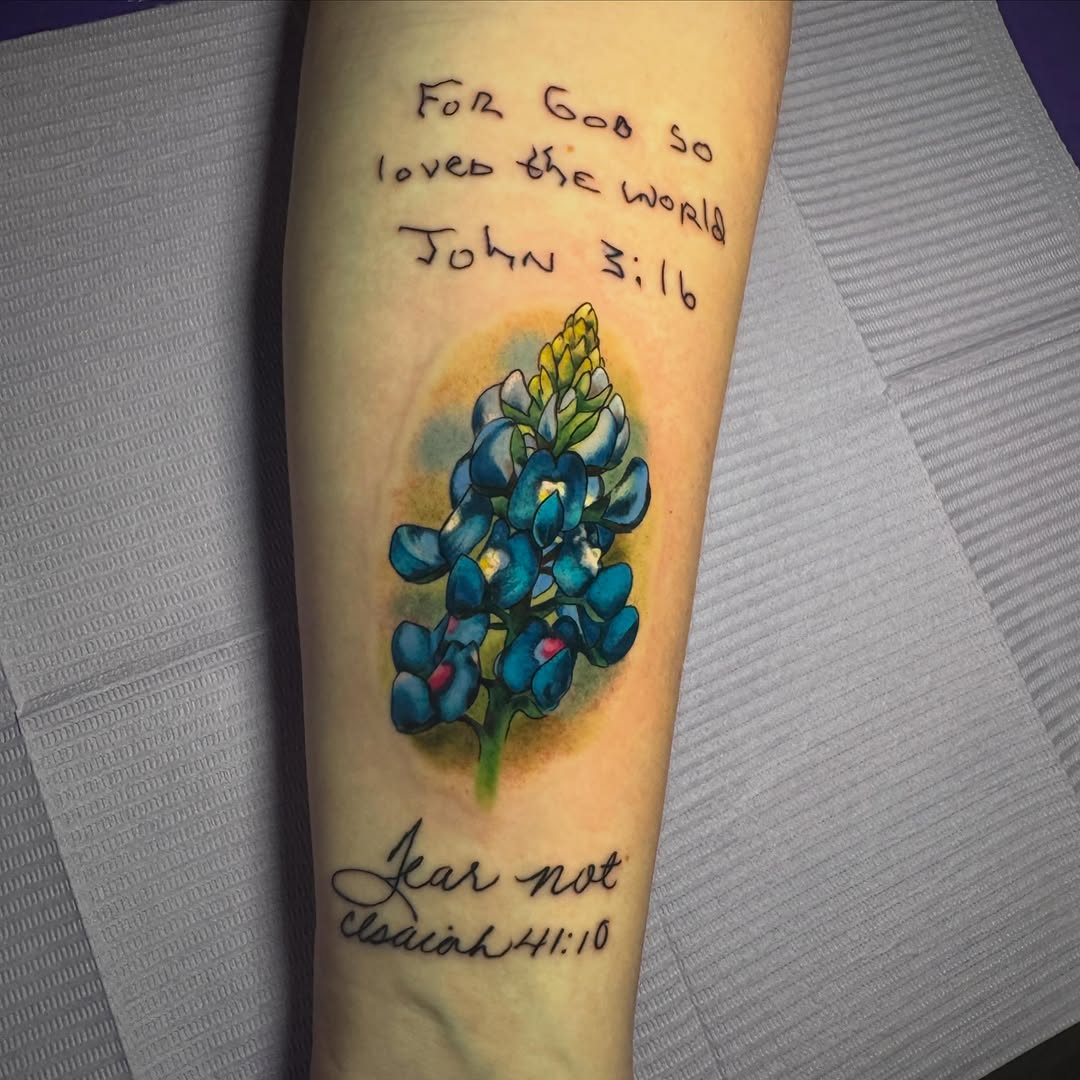 Tattoo by @patience.m_tattoos — lettering_script, realism