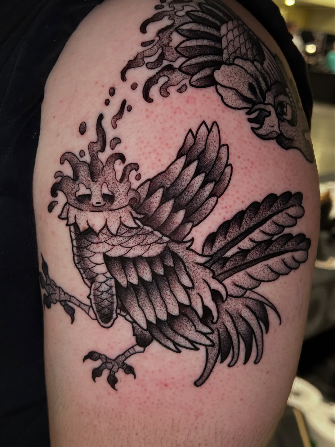 Tattoo by @skeletonkeytattoos — japanese_irezumi, dotwork