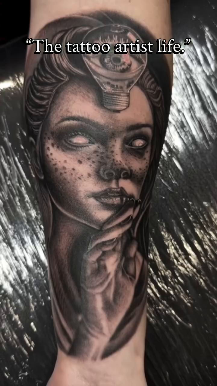 Tattoo by @kaketatts — realism, black_and_grey